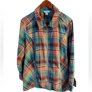 CJ Banks Plaid Zip Front Lightweight Jacket Women's 2X